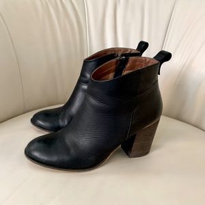 Black zip-up booties